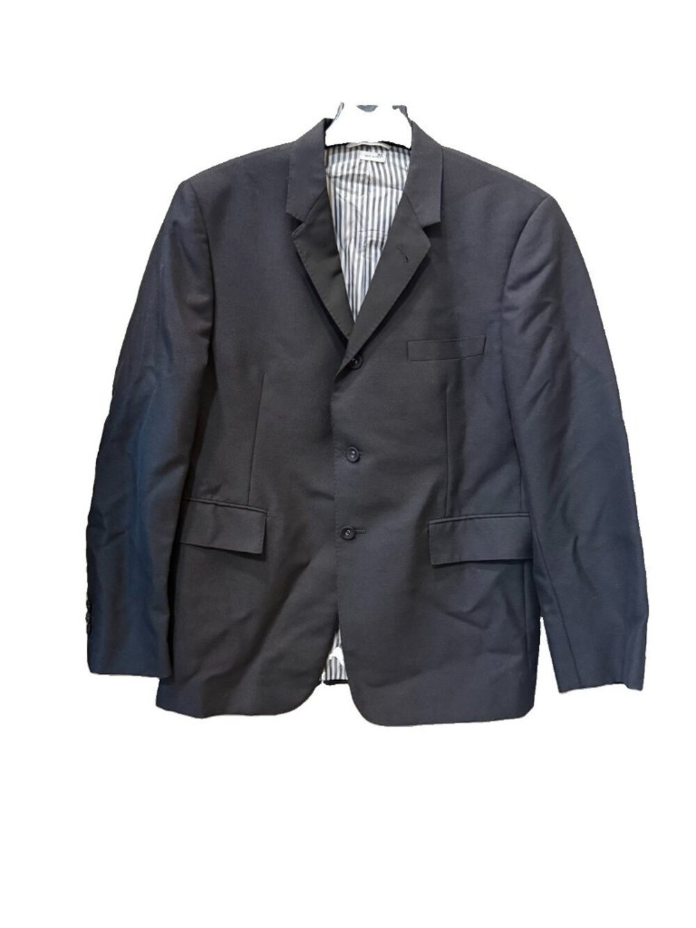 Thom Browne Men 3 Button Classic Single Breast Blazer Jacket Black Wool Mohair 4